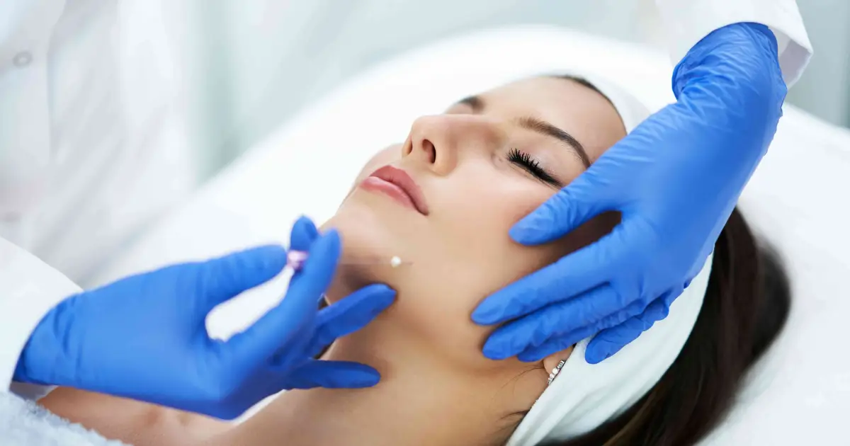 Woman receiving PDO thread lift treatment in Bellmore, NY